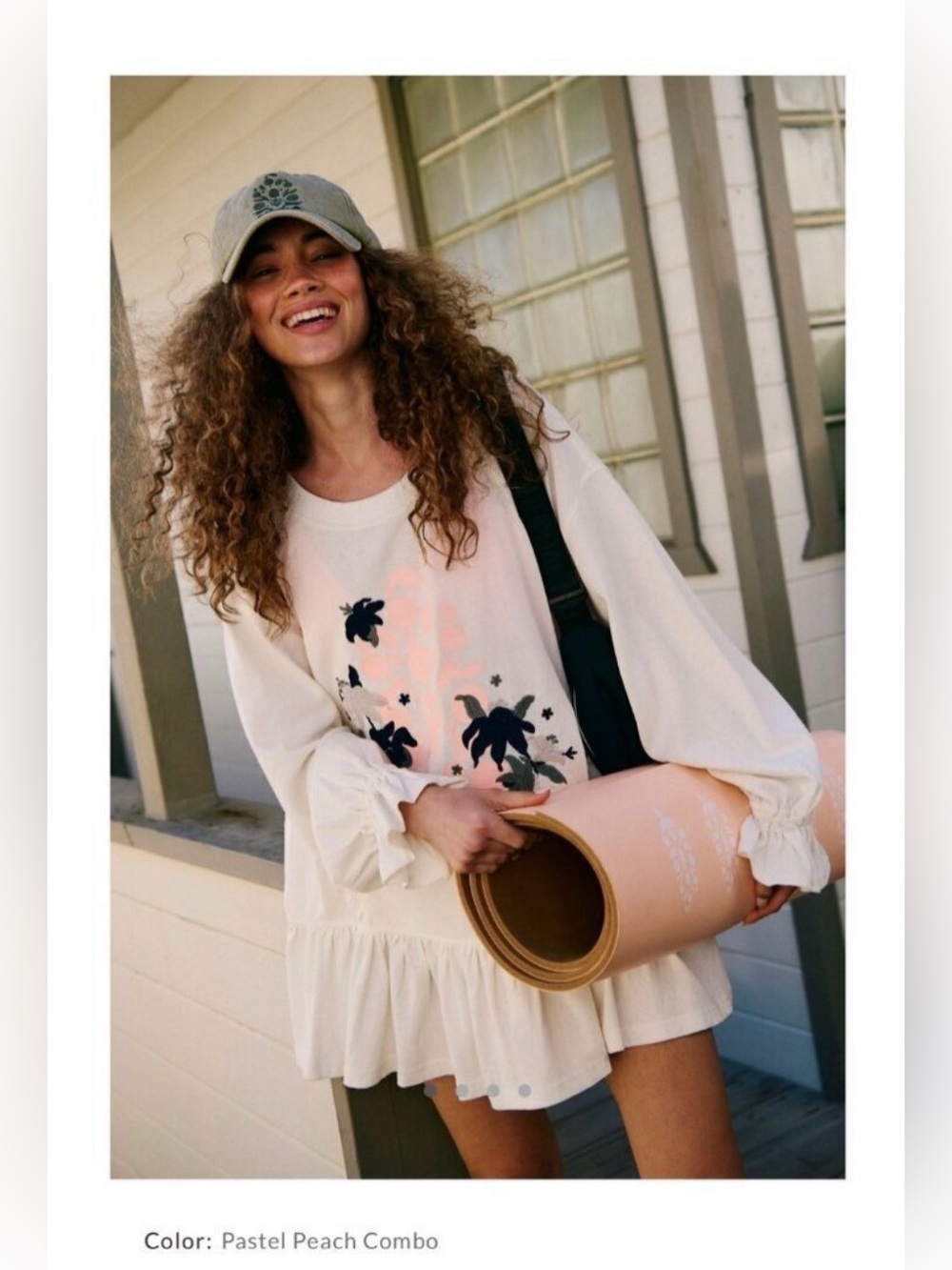 FP Movement x Free People Spring Forward Tunic in Pastel Peach Combo - Picture 2 of 10